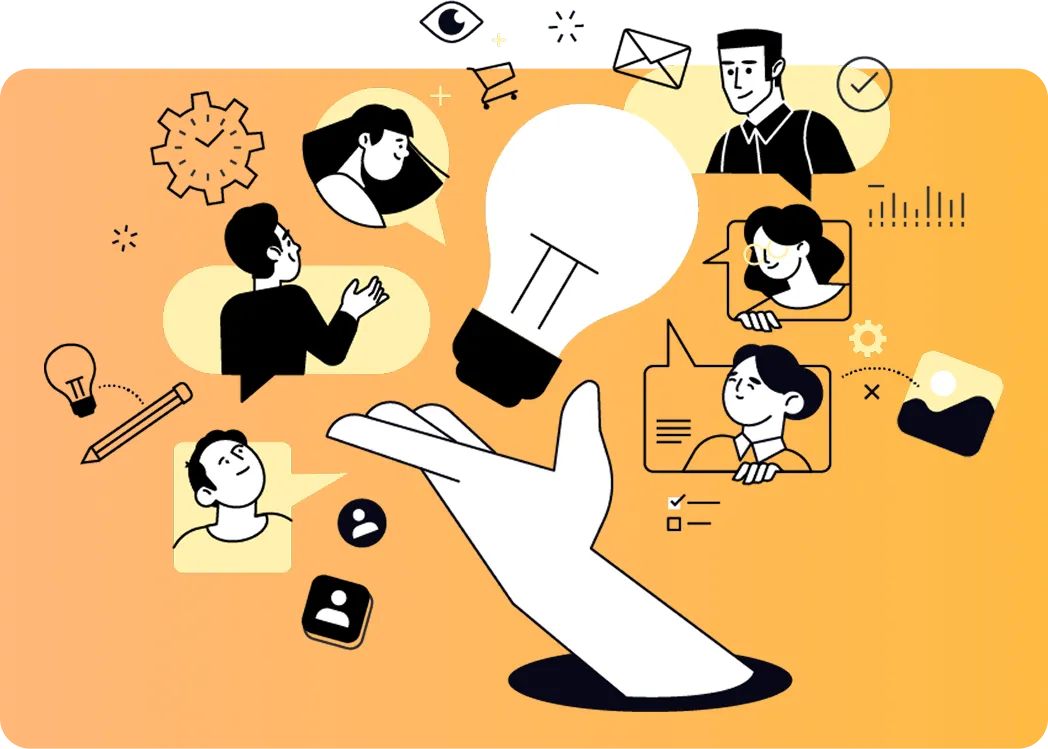 SharePointサイト制作をサポートするイラスト