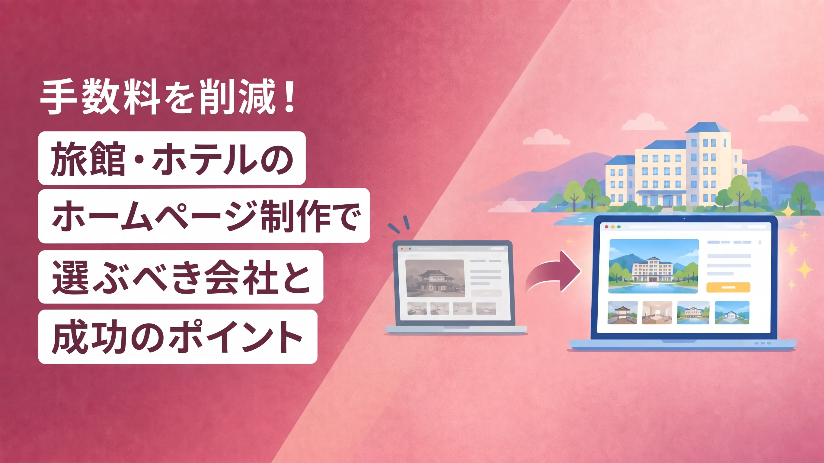 手数料を削減！旅館・ホテルのホームページ制作で選ぶべき会社と成功のポイント